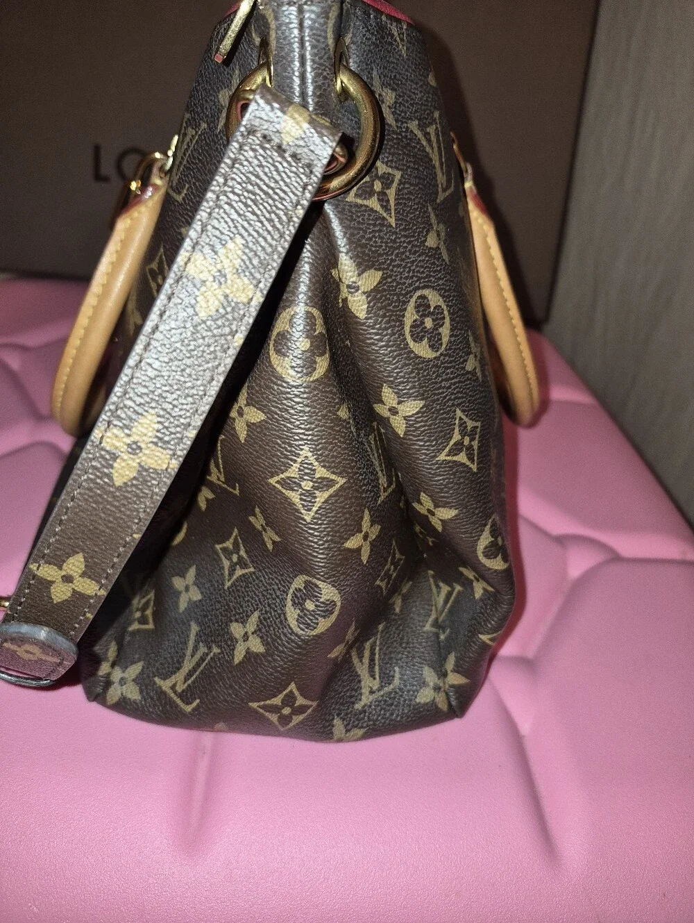 Louis Vuitton Pallas Monogram Shoulder Bag with Cerise Interior